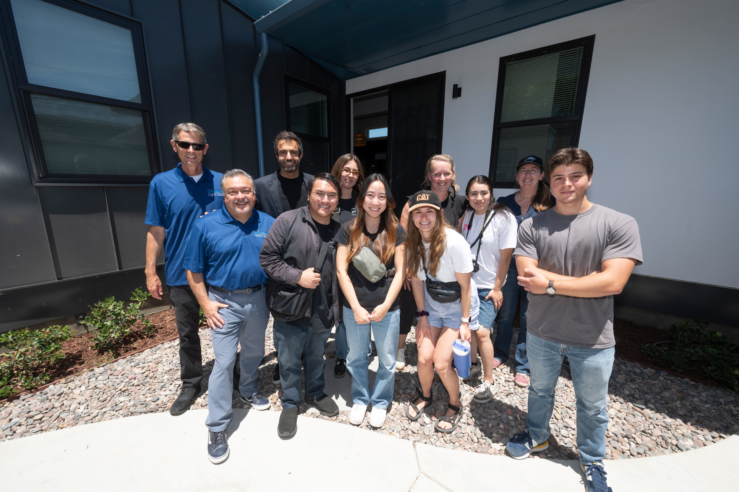 TeamMADE members in front of the home at the ribbon-cutting ceremony. (Photo: Steve Zylius/UC Irvine)
