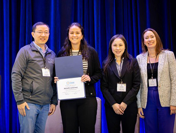 Michelle Lanterman won recognition for her research, which uses optical tweezers to measure the evolving mechanical properties during vascular development.